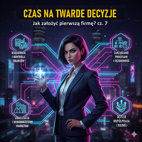 pierwsza-firma-czas-na-twarde-decyzje Kobieta biznesu podejmuje twarde decyzje: finanse, procesy, lokalizacja, współpraca